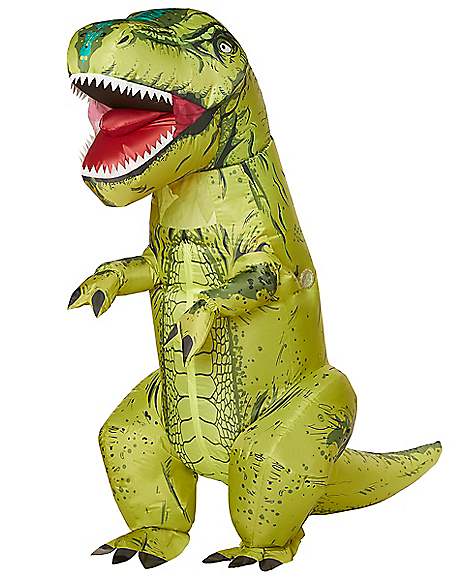 Adults Men's Women's Inflatable T-Rex Fancy Dress Costume All In One Kids Party 