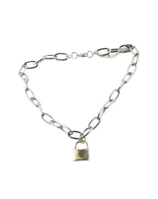 Chrees Stainless Steel Chain Punk Padlock Necklace, Key Padlock