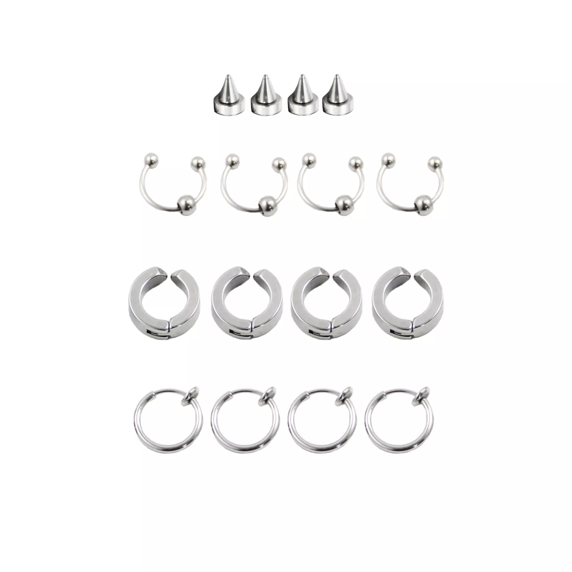 16 Piece Clip On Punk Jewelry Set at Spencer's