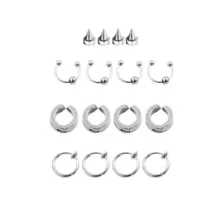 16 Piece Clip On Punk Jewelry Set at Spencer's