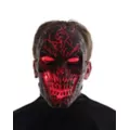 Light-Up LED Horror Scorched Skull Half Mask at Spirit Halloween