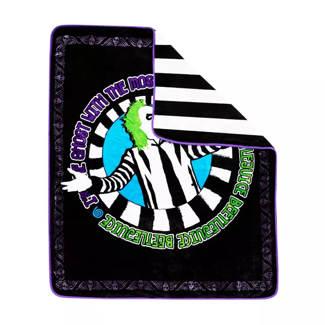 Reversible Beetlejuice Fleece Blanket at Spencer's