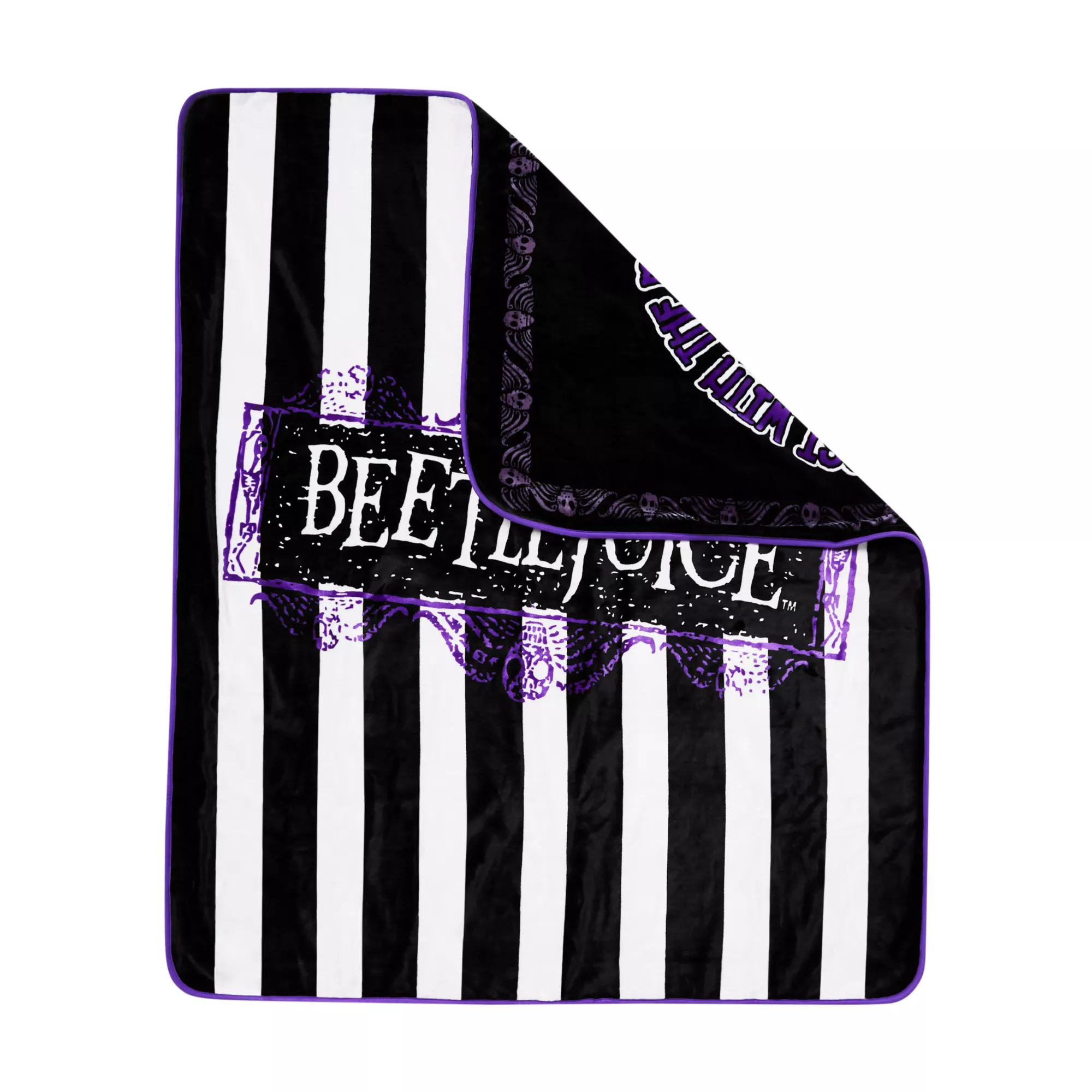 Reversible Beetlejuice Fleece Blanket at Spencer's