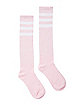 Pink and White Knee High Socks