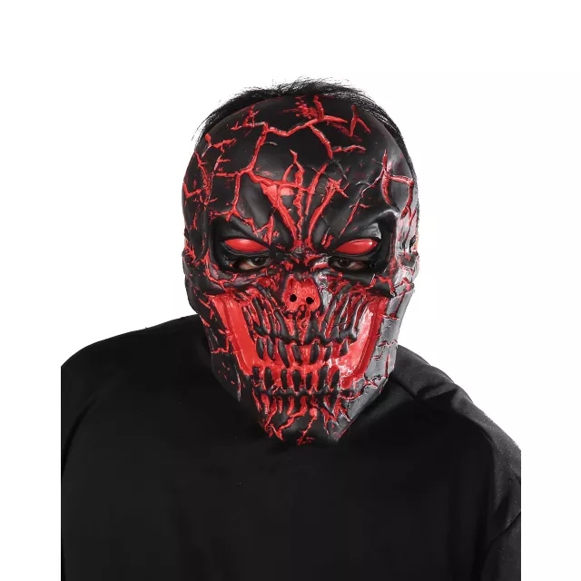 Light-Up Scorched Skull Half Mask at Spencer's