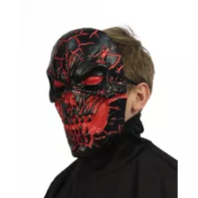 Light-Up Scorched Skull Half Mask at Spencer's