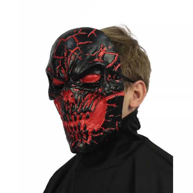 Light-Up Scorched Skull Half Mask at Spencer's