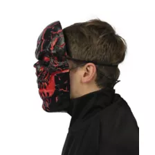Light-Up Scorched Skull Half Mask at Spencer's