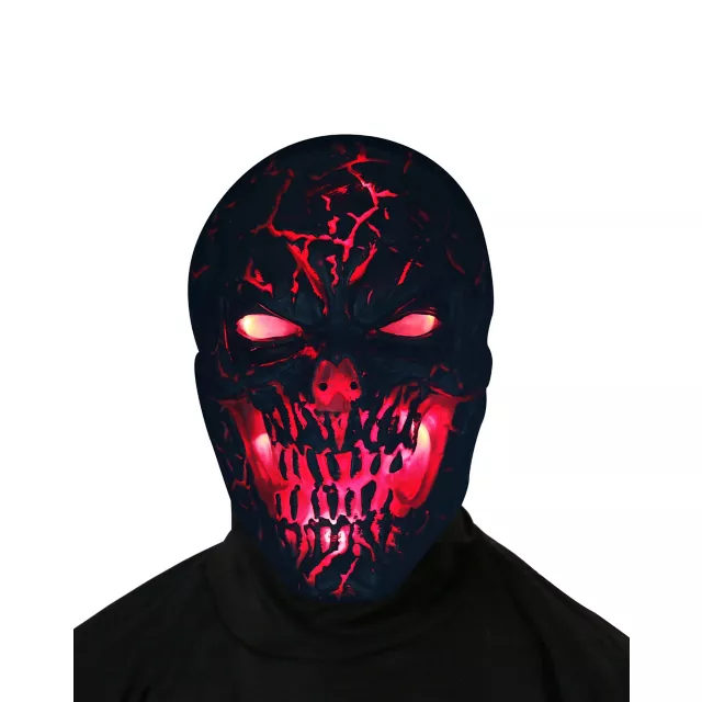 Light-Up Scorched Skull Half Mask at Spencer's