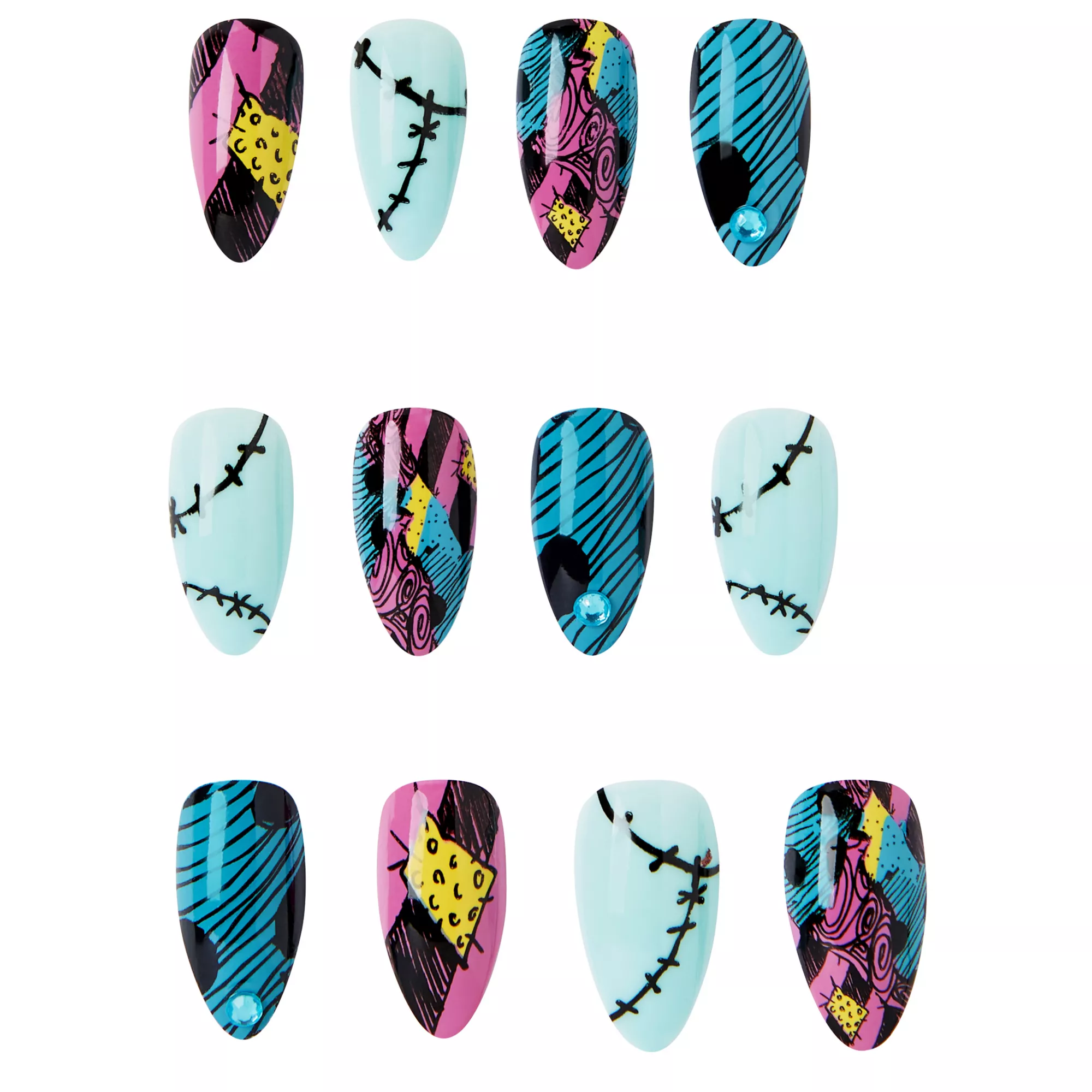 Adult Sally Press on Nails - The Nightmare Before Christmas at Spirit Halloween