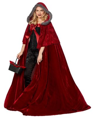 Adult Faux Fur Red Riding Hood Cape Deluxe 