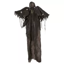 6 Ft Animated Light-Up Hanging Reaper with Wings - Spirithalloween.com