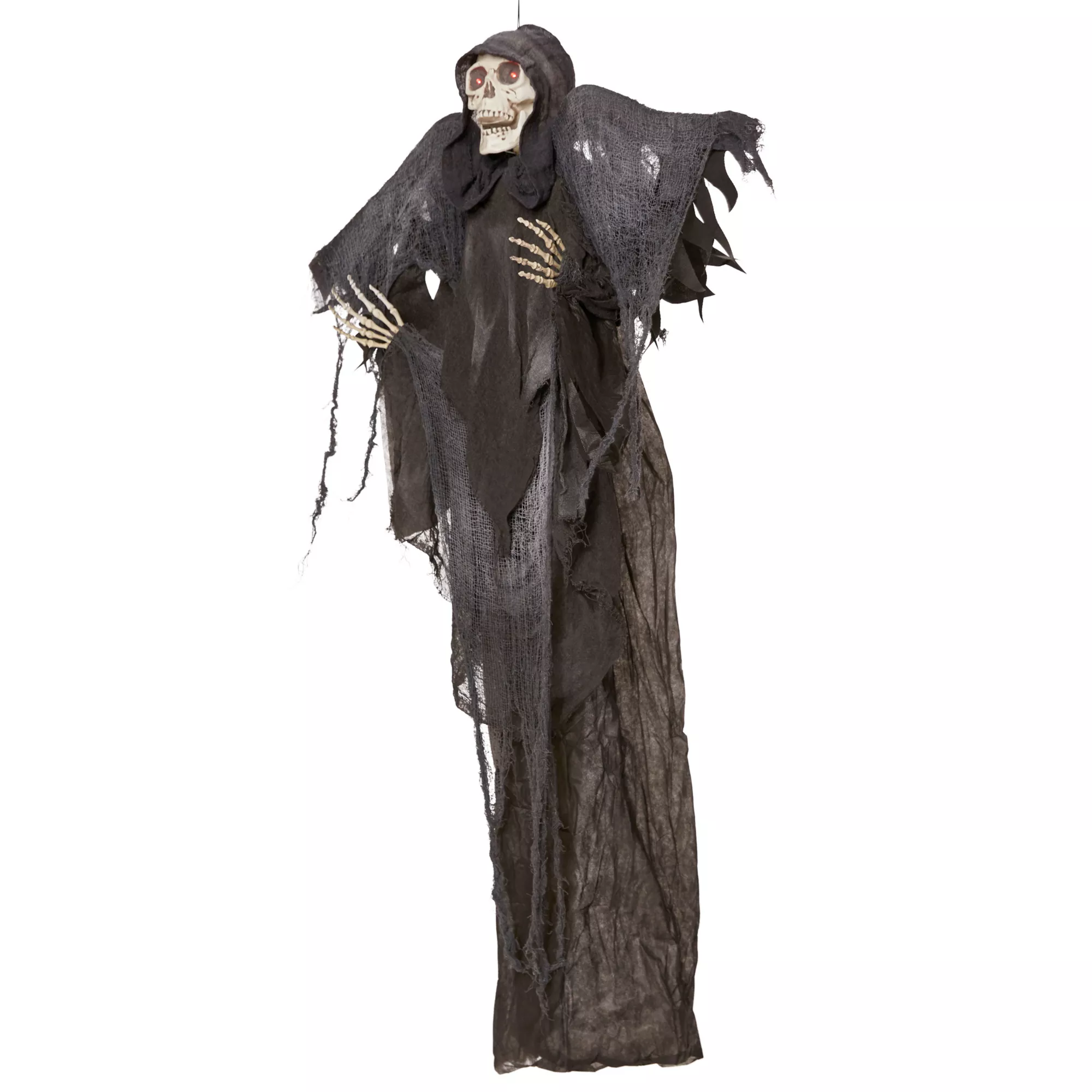 6 Ft Animated Light-Up Hanging Reaper with Wings at Spencer's