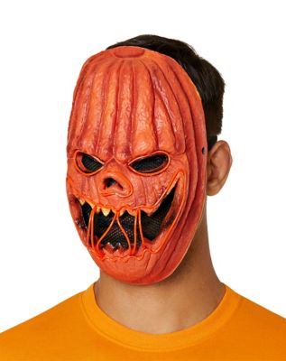 Light-Up EL Wire Pumpkin Half Mask