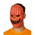 Light-Up EL Wire Pumpkin Half Mask at Spencer's