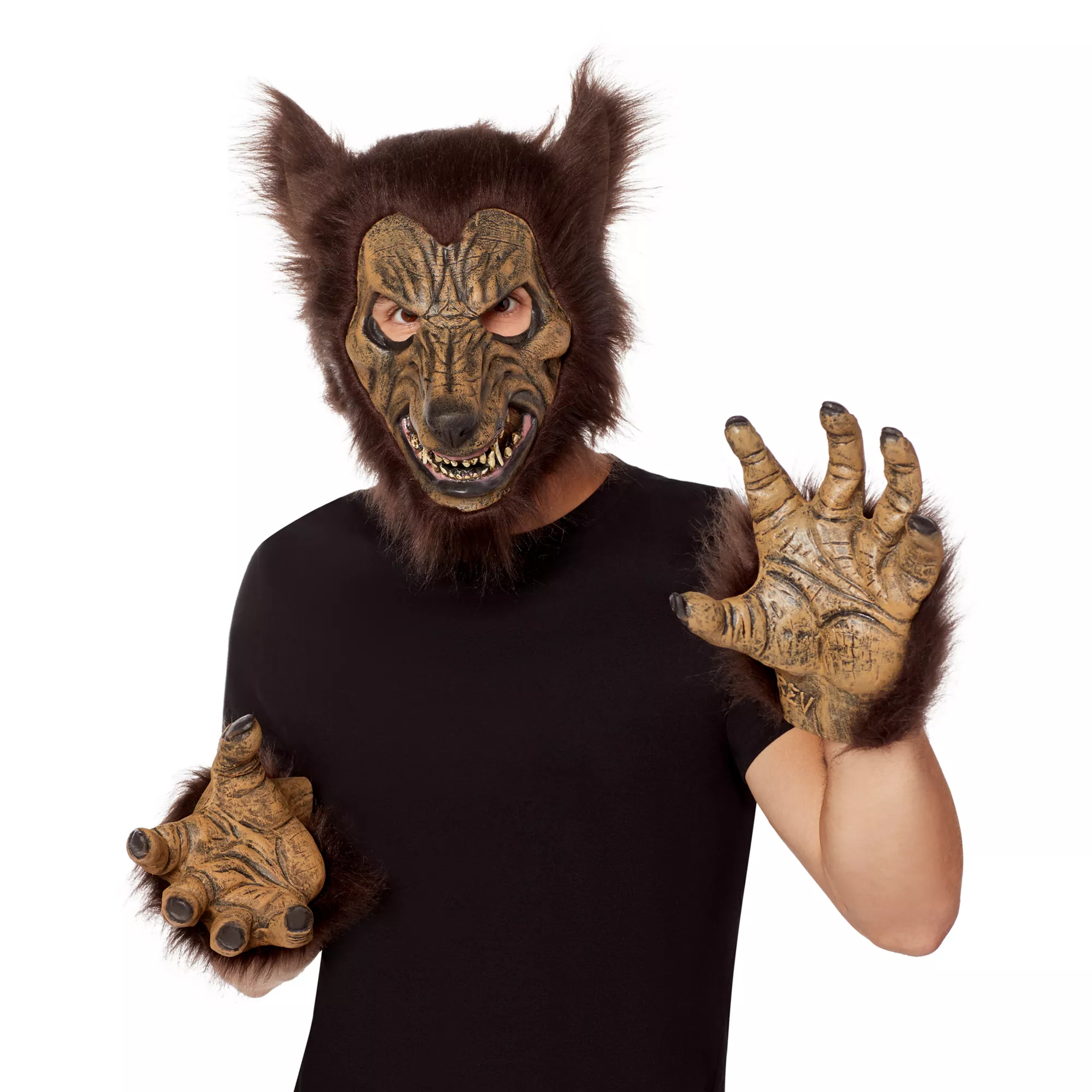 Werewolf Half Mask with Hands at Spirit Halloween
