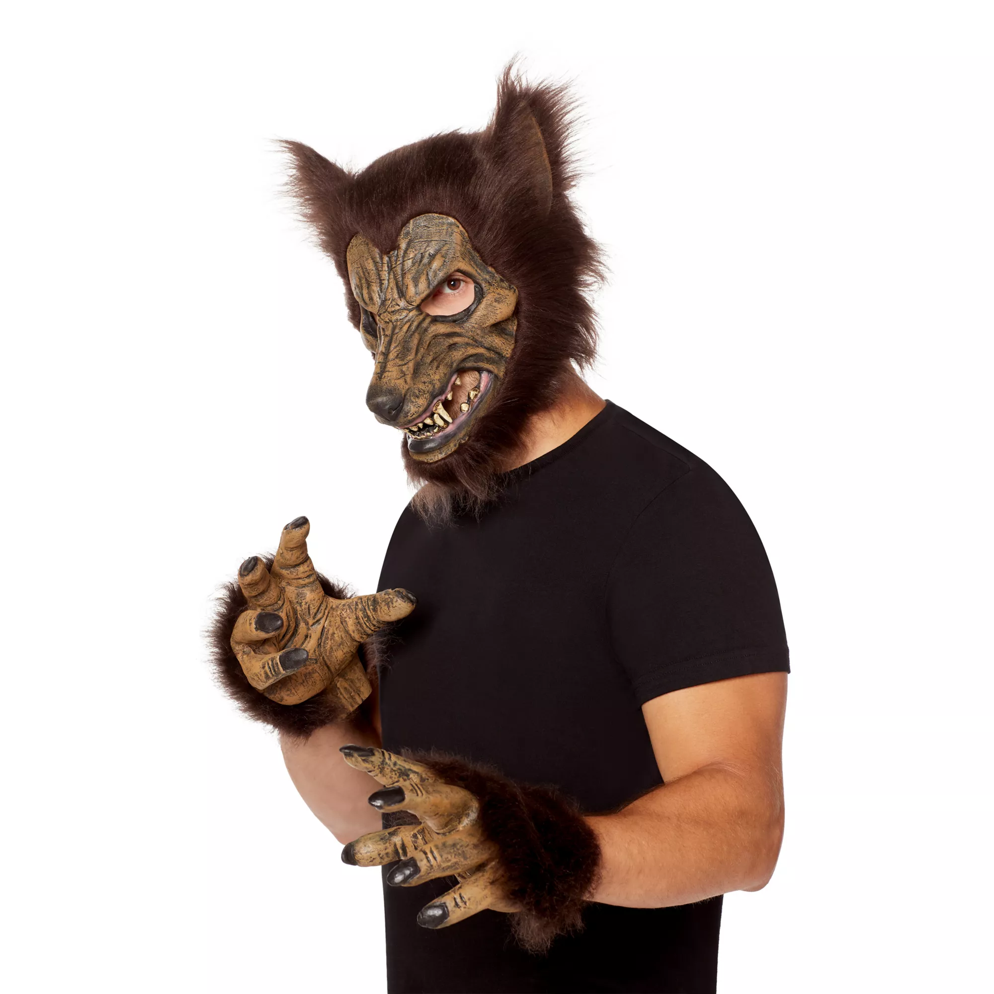 Werewolf Half Mask with Hands at Spirit Halloween