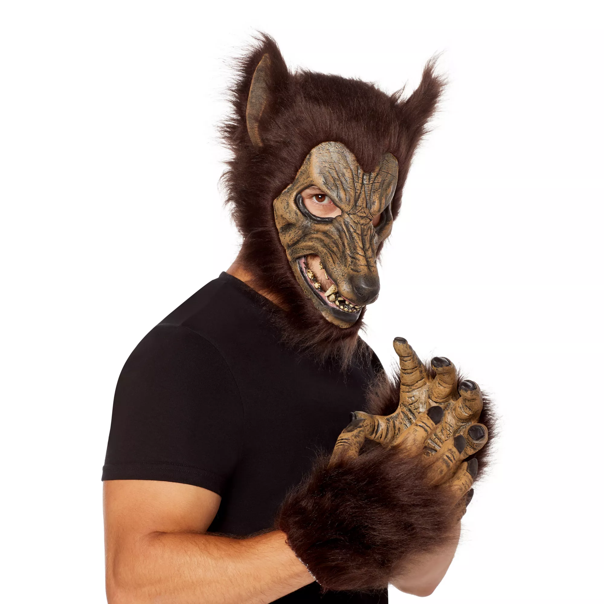 Werewolf Half Mask with Hands at Spirit Halloween