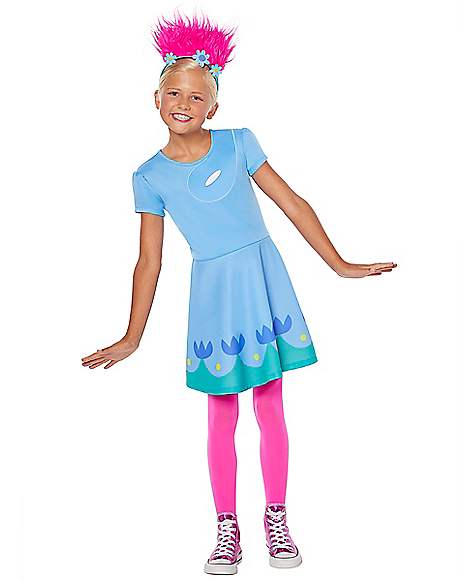 Kids Queen Poppy Dress Costume - Trolls - Spirithalloween.com