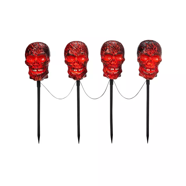 Light-Up LED Burning Skull Pathway Markers at Spencer's
