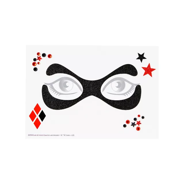 Harley Quinn Peel and Stick Face Tattoo Decals - DC Comics at Spirit Halloween
