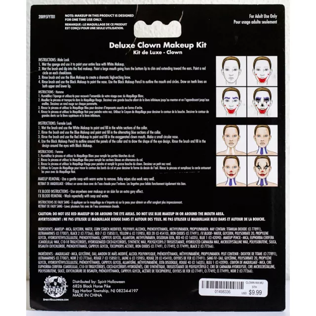 Deluxe Clown Makeup Kit at Spencer's
