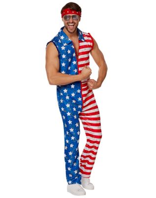 Adult Stars and Stripes Jumpsuit Costume - Spirithalloween.com