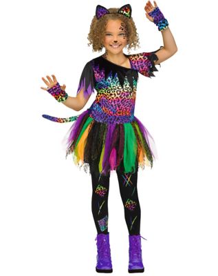 Kids wild rainbow cat costume