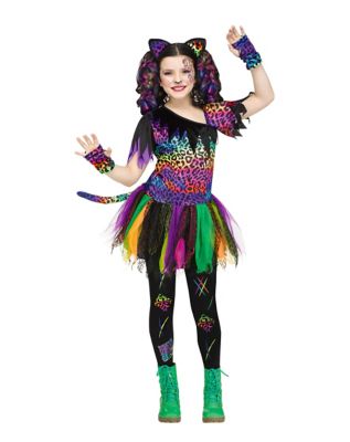 Kids Wild Rainbow Cat Costume - Spirithalloween.com