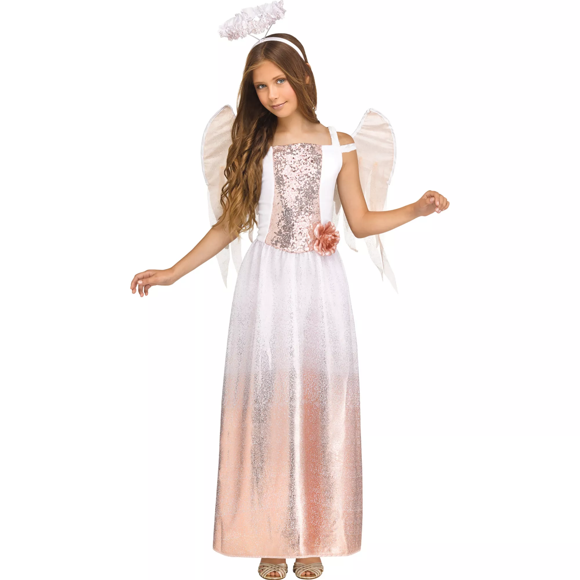 Kids Rose Gold Angel Costume at Spirit Halloween