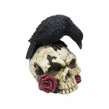 Gothic Noir Raven Skull Table Topper at Spencer's