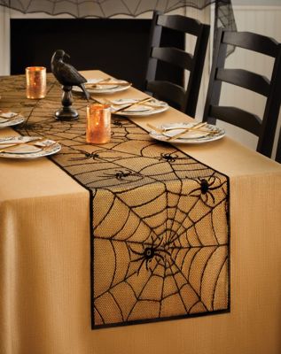 Image of Halloween Spider Web Table Runner