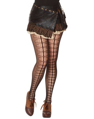 Adult Ladies Web Crochet Webbed Tights Fancy Dress Halloween Costume  Accessory