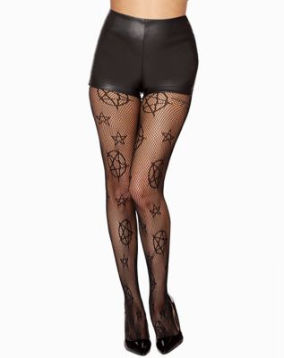 Fishnet Tights With Small and Large Stitches. Blinding Effect 