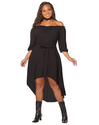 Adult Black Peasant Plus Size Dress Spirithalloween