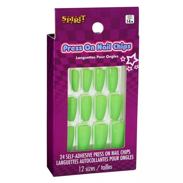'80s Green Press On Nails at Spencer's