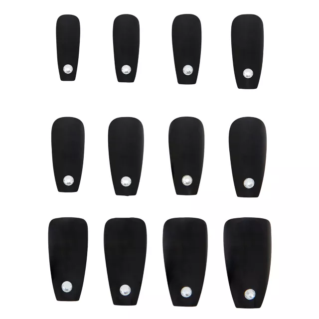 '80s Black Press On Nails at Spencer's
