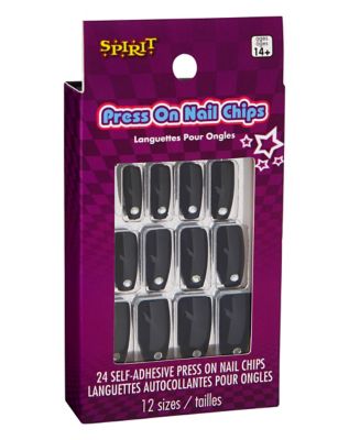 '80s Black Press On Nails
