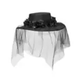 Black Veiled Day of the Dead Flower Hat at Spirit Halloween