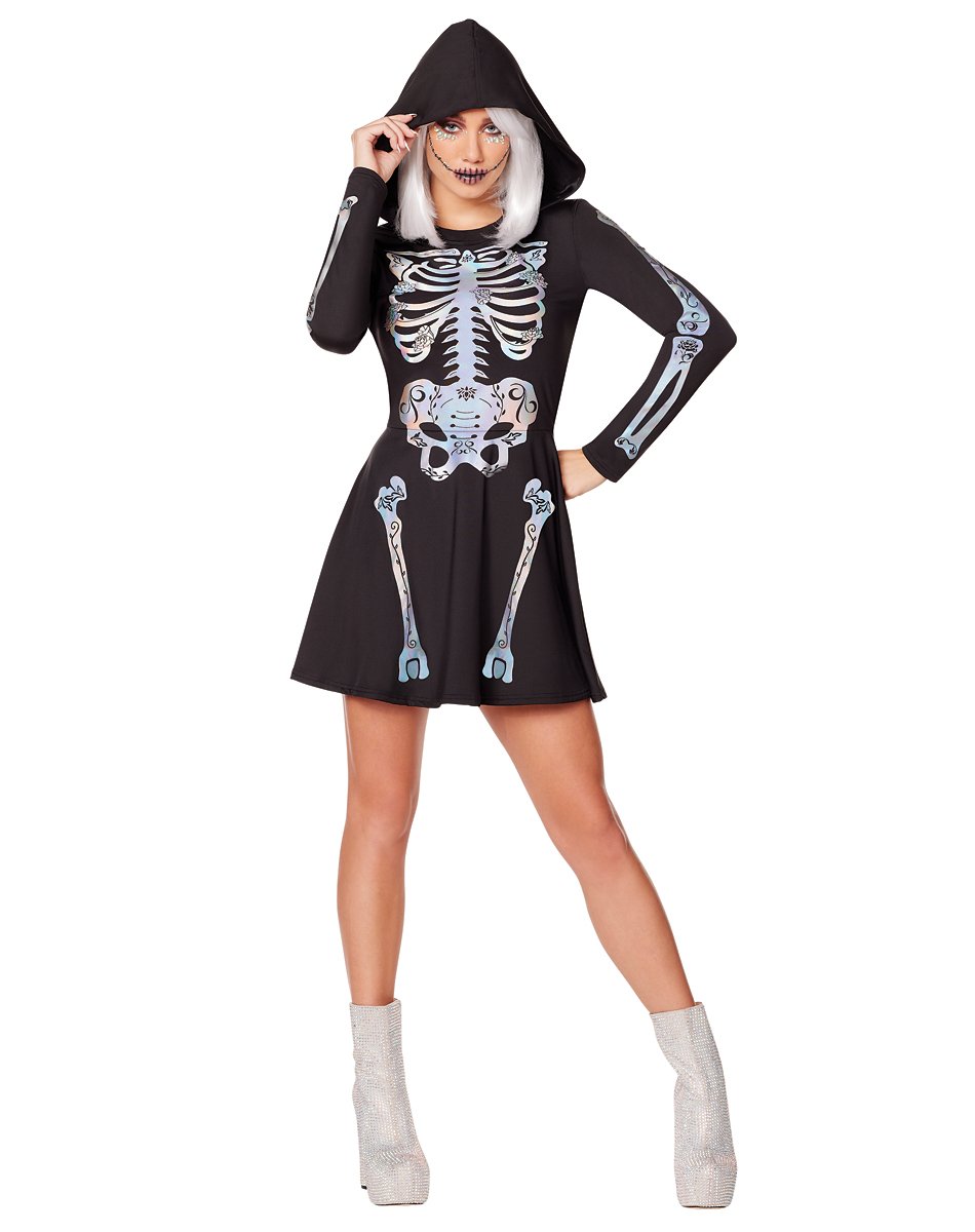 Adult Skeleton Hooded Dress by Spirit Halloween