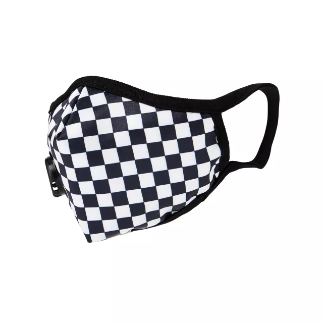 Checkered Black and White Face Mask at Spencer's