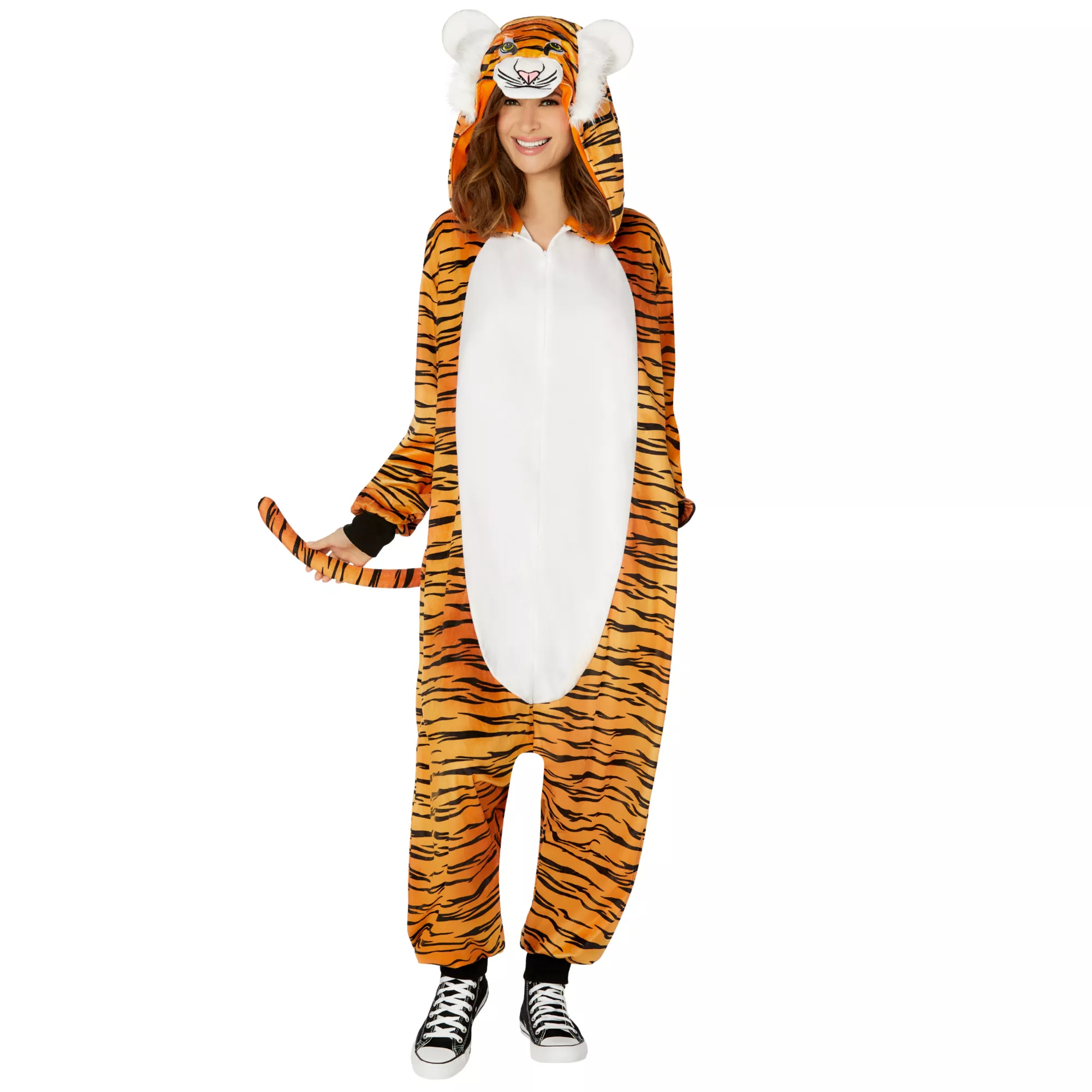 Adult Tiger Jumpsuit Costume at Spirit Halloween