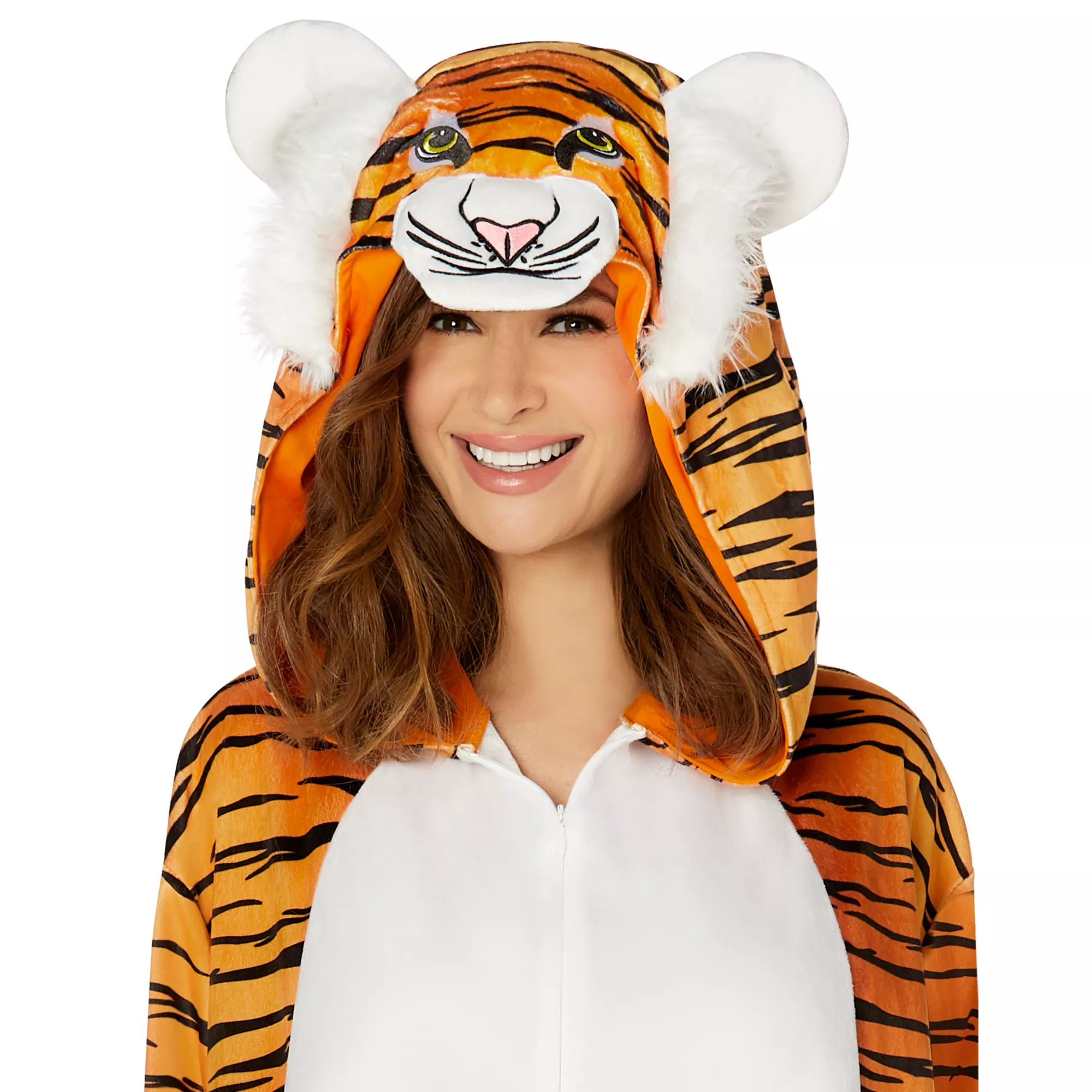 Adult Tiger Jumpsuit Costume at Spirit Halloween