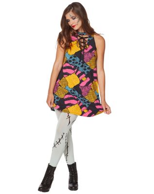 Adult Colorful Patchwork Sally Dress - The Nightmare Before Christmas - Spirithalloween.com