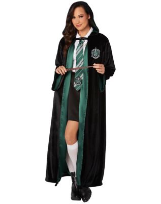 Slytherin Robe Deluxe Harry Potter Wizard Fancy Dress Halloween Adult  Costume