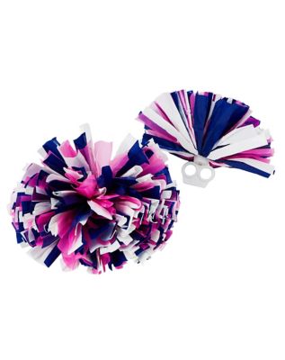 Pink Blue and White Cheerleader Pom Poms 