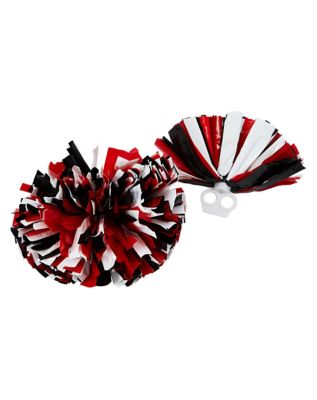 Red Black and White Cheerleader Poms - Spirithalloween.com
