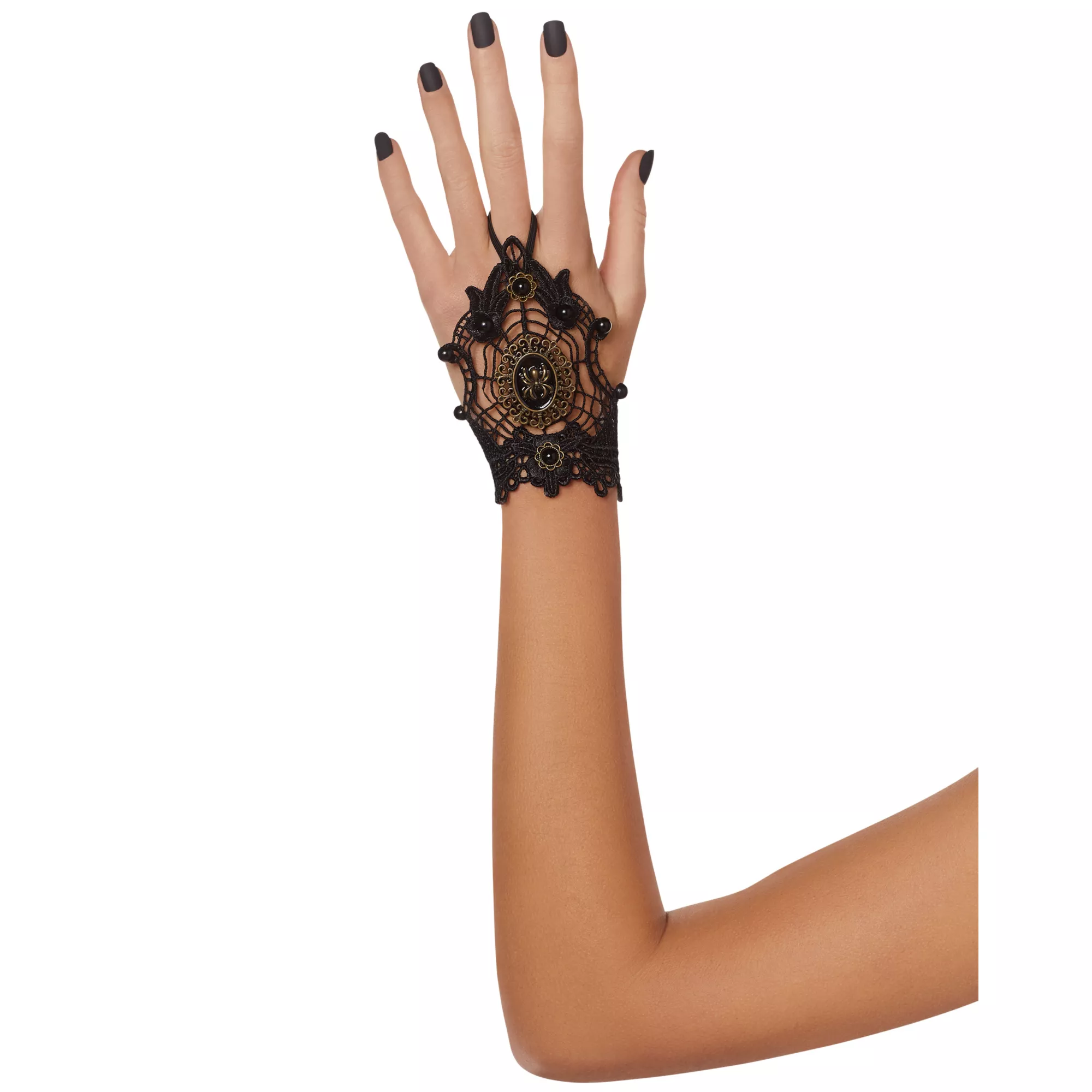 Black Spider Lace Hand Chain at Spirit Halloween