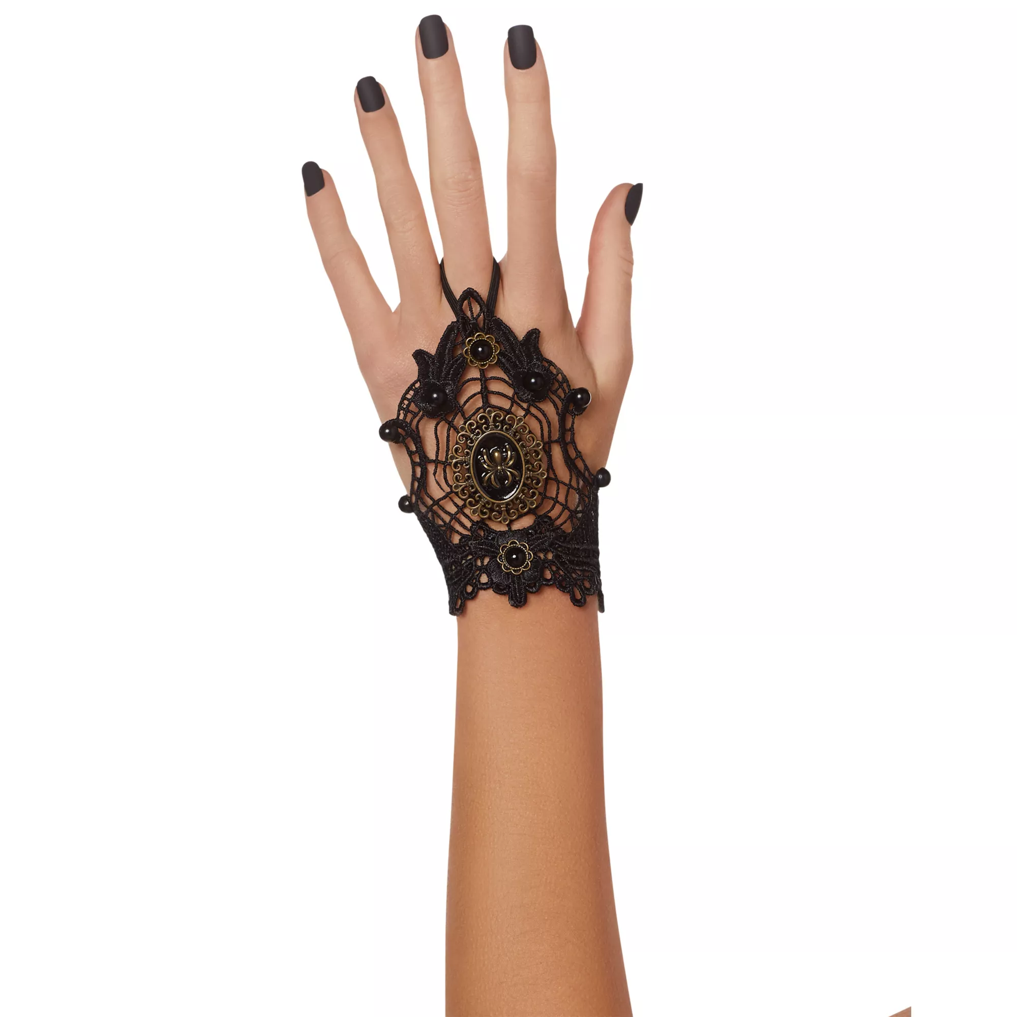 Black Spider Lace Hand Chain at Spirit Halloween