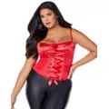 Red Lace-Up Plus Size Corset at Spencer's